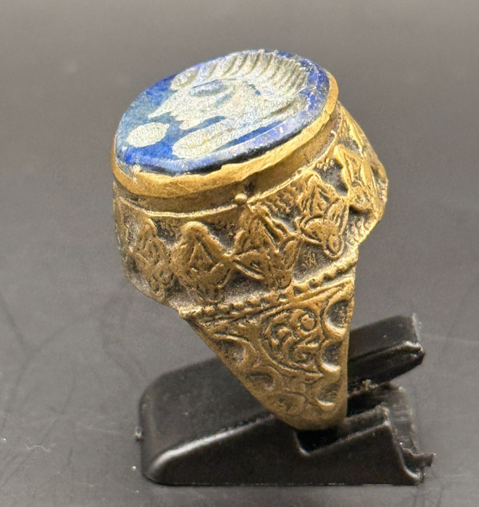 AMAZING RARE ANCIENT ROMAN ERA AUTHENTIC RING LAPIS LAZULI RING ANTIQUE ARTIFACT