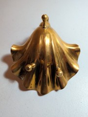 Vintage Heavy Brass Copper Swan Sculptural Bowl Patinaed