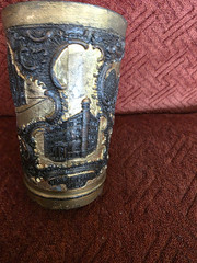 Rare ca. 1901 Souvenir Glasgow International Exhibition Qing Mark Metal Cup