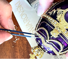 Faberge eggs Imperial Royal Handmade Fabergé egg Trinket 24k Gold 300 Swarovki