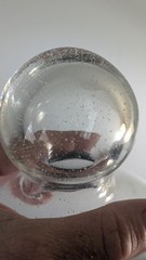 Stunning Oversized Hand Blown Art Glass Cloche / Display Dome Bullicante Bubbles