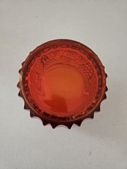 Orange Grapevine Pattern Lidded Candy Dish Vintage -Excellent Condition 10″ x 5″