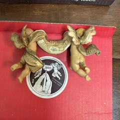 Vintage 1980’s Fontanini Italy Cherubs w/ Banner in Original Packaging Lot of 2