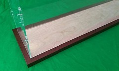 30.5″L x 10.8″W x 5.6″H display case with 3/16″ thick acrylic brown wood frame