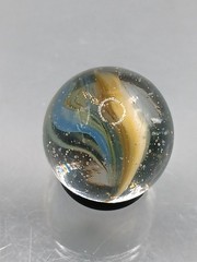 .59″ Vintage Cat Eye Hybrid Sparkler Marble- Akro Master Marble King Vitro – J63