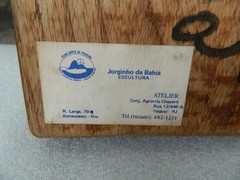 Hand-carved WOODEN WALL PLAQUE.Jorginho da Bahia,Rio,Brazil.Village Scene.