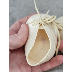 Vintage Unbranded Cream Rubber Plastic Baby Shoes Lace Up Booties Decor 3 Inch