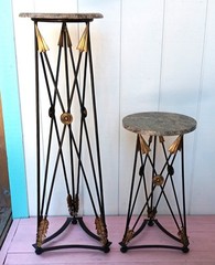 ARROW DISPLAY STAND vtg maitland smith wrought iron plant gold hollywood regency