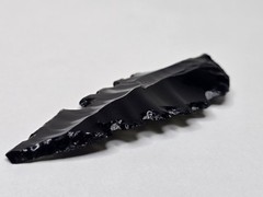 Black Obsidian Style Hand Knapped Arrowhead Point 2.5 In Authenticity Unknown