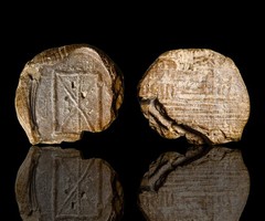 Artifact Seleukid Hellenistic Terracotta Token Incised Tablet Motif c 300–150 BC
