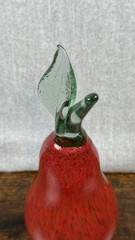 Hand Blown Art Glass Fruit With Stem Unmarked