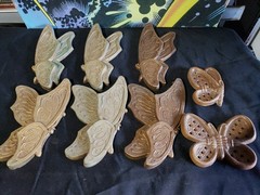Set Of 8 BROWN Homeco Burwood Butterfly Wall Hangings