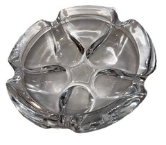 Val St. Lambert Belgium Lead Crystal Clear Ashtray Vintage Large Or Dish