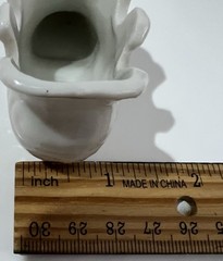 Porcelain Decorative Shoe Figurines with Floral Design, White/Purple/Gold, Japan