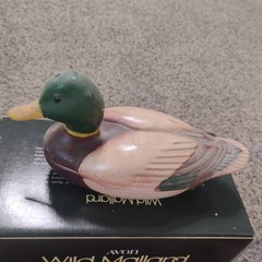 Vintage 1978 AVON Ceramic Wild Mallard Duck Organizer With Soap Original Box