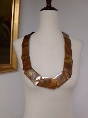 Brutalist Copper Belt Necklace Industrialist Modernist Steampunk Armor Metalwork