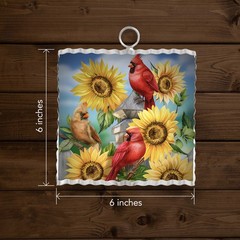 Briarwood Lane Cardinals & Sunflowers Metal Mini Moment 6×6