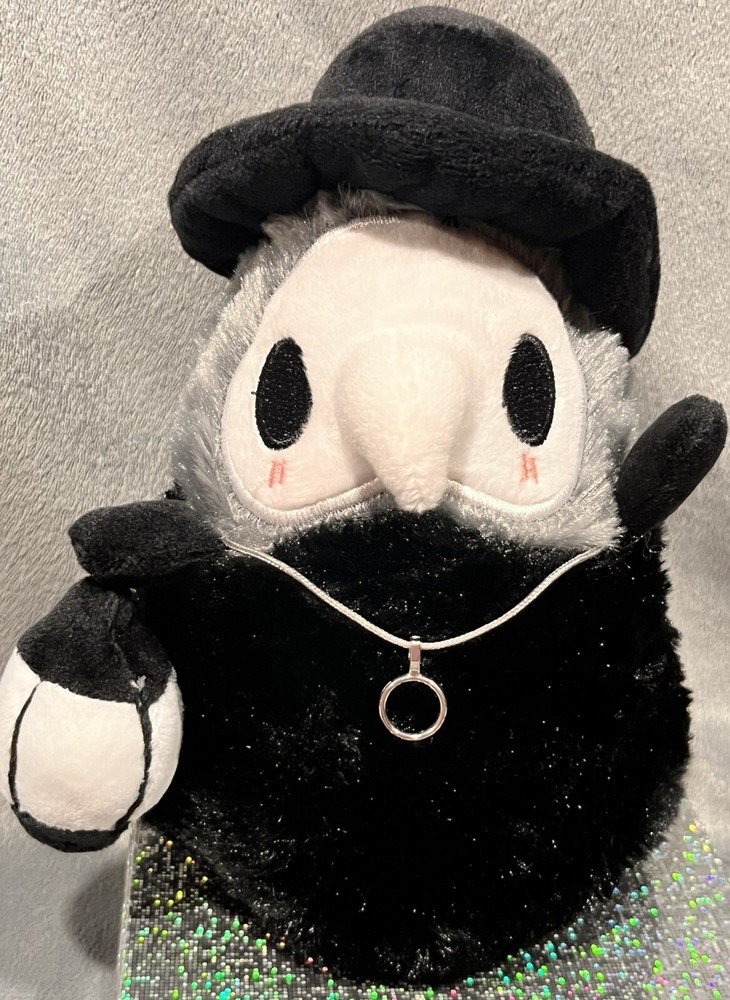 HTF Hot Topic Black Plague Doctor Gothic Glow in Dark Lantern Halloween Plushie