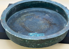 Islamic Seljuk Leaded Copper Etched Dish incised a Kufic inscription