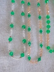 Lot Of 6 Vintage Green Beaded Necklace