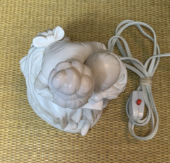 Porcelain Parian Ware Mother & Child Figure Reading Night Light White Works