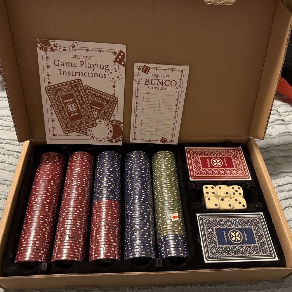 Longaberger Dealer’s Choice Basket Accessory Game Piece Set – NIB