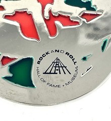 RARE ROCK AND ROLL HALL OF FAME “Stained Glass Style” Metal Christmas Ornament!