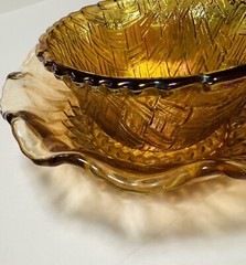 Vintage Carnival Glass Candy Dish Bowls Unbranded 6.5″