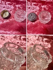 Antique Small Levi & Salaman Glass Jar Pot Sterling Silver Lid Art Nouveau 1900s
