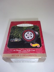 Hallmark Jet Threat Car with Case Hot Wheels Set of 2 Ornaments