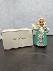 VINTAGE RUSSIAN DANCING GIRL BOBBLEHEAD DOLL FIGURINE 5″ TALL W/ ORIGINAL BOX