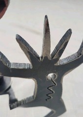 Vintage Original Ivan McLean Cut Steel Metal Sculpture Candle Holder Heart 1998