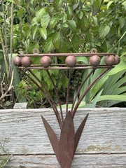 Vintage Mid Century Iron Wall Sconce Plant Holder Bronze Finish
