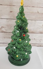 Vintage Avon Christmas Tree Hostess Ceramic Set Salt & Pepper Brazil Pomander