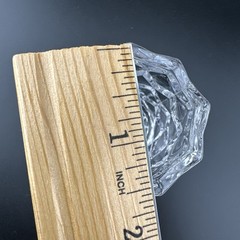Fostoria American Cube Clear Glass Toothpick Holder Manganese Glow Vintage
