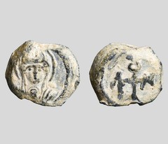 CHRIST AS KING Byzantine Lead Seal Depicting a Holy Saint 900–1100AD Antiquity