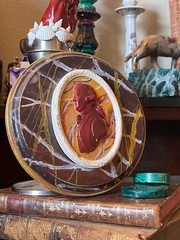 Neoclassical Faux Marble Cameo Plaque With Painted Intaglio of Josiah Wedgwood I
