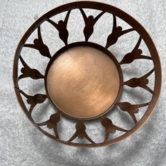 VTG Hallmark Maya Angelou Copper Figures Bowl Candle Holder “…more alike…” 2001