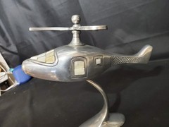 Vintage Modernist Metal & Capiz-Shell Helicopter Sculpture