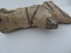 Pre Columbian Peru Warrior Head on Stand