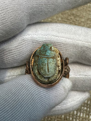 Authentic Ancient Egyptian Antiquities Egyptian Copper scarab Ring Egyptian BC