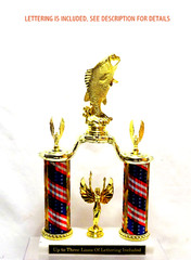 BASS TROPHY STANDING BASS FISHING TROPHY 9 COLORS