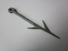 rare and perfect ancient Roman massive bronze double fishing hook. I – III AD.