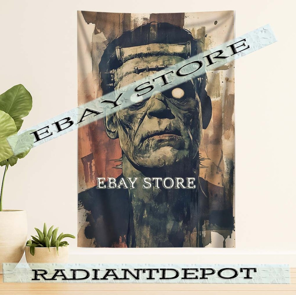 frankenstein horror gothic monster portrait classic wall hanging tapestry 39X59