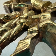 Vintage Burwood Bow Wall Decor Pair Gold Tone Cottage Core 1988 Made in USA