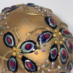 SIGNED Nannette Fenn “Eggs”traordinaire Designs Floral Faberge Inspired Egg USA
