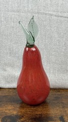 Hand Blown Art Glass Fruit With Stem Unmarked