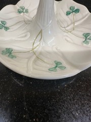 Lovely Belleek Irish Pottery Shamrock Ring Holder Ireland