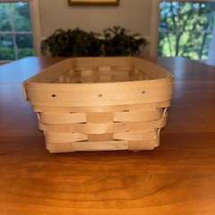 Longaberger RARE Natural Light Stain Bread Basket W/Hard Protector And Lid -MINT