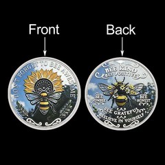 Bee Kind Sunflower Commemorative Coin Iron Collectible Inspirational Gift Token
